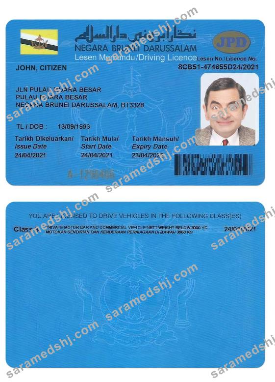 BRUNEI driving license